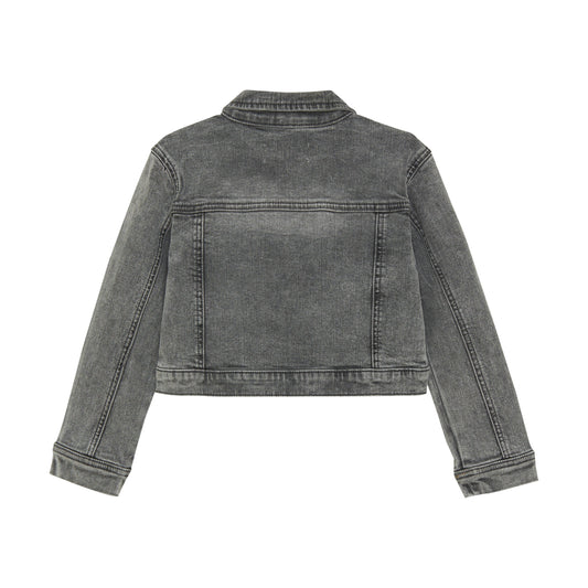Creamie "Jeansjacke mit Steinchen" - Light Grey Denim
