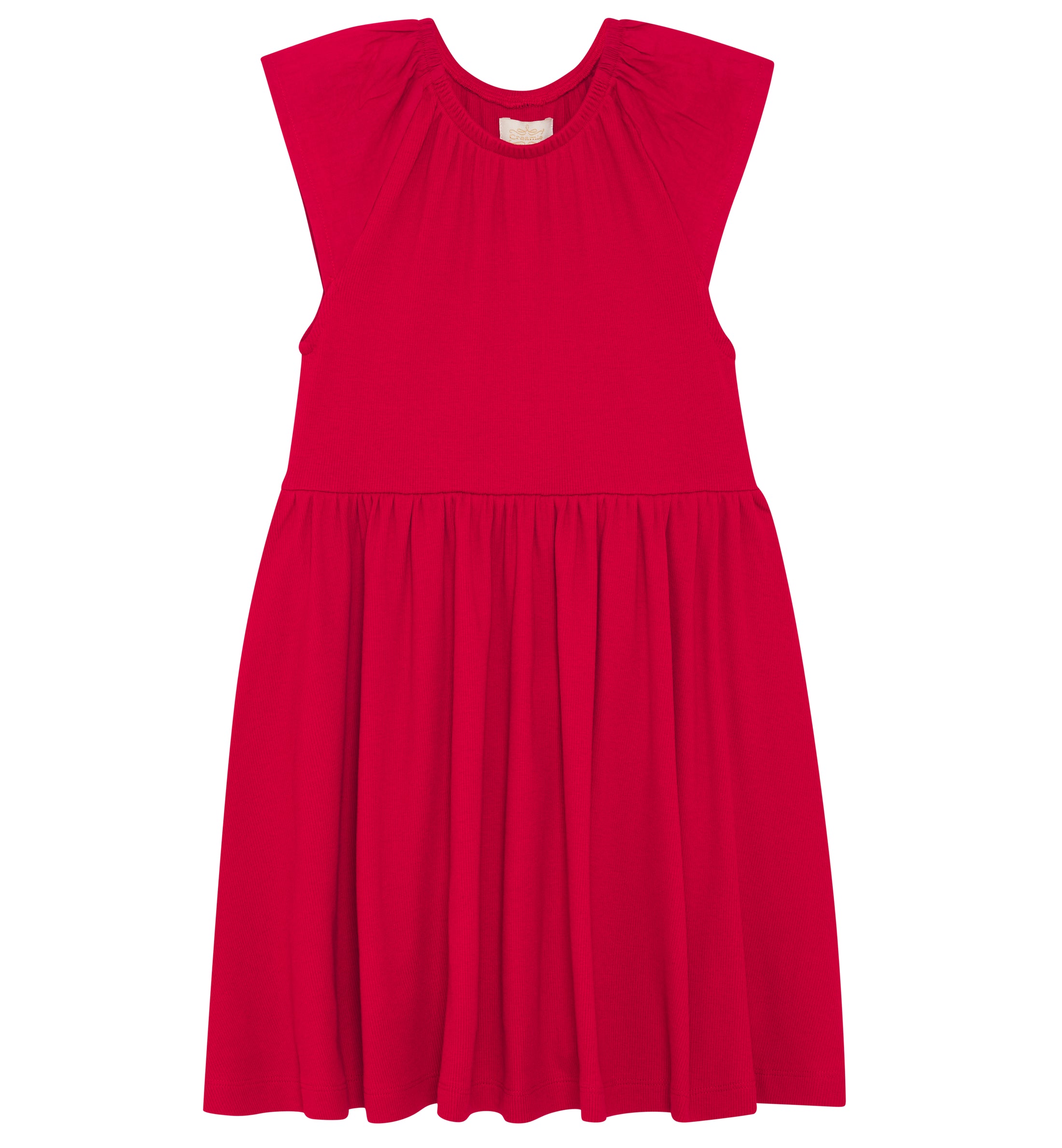 Creamie Kleid mit Ripp - Chili Red