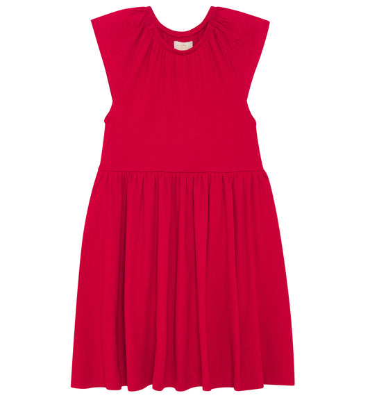 Creamie Kleid mit Ripp - Chili Red