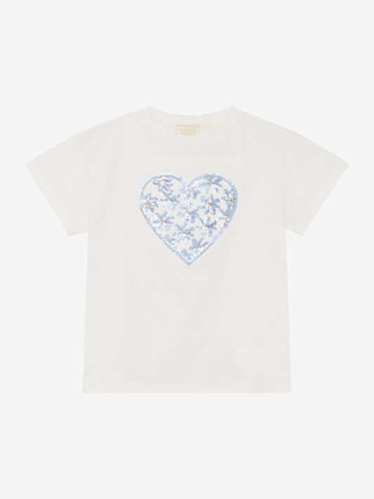 Creamie T-Shirt mit Herzprint - Cloud