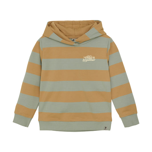 Daily Seven "Sweatshirt mit Kapuze, gestreift" - Light Castagne
