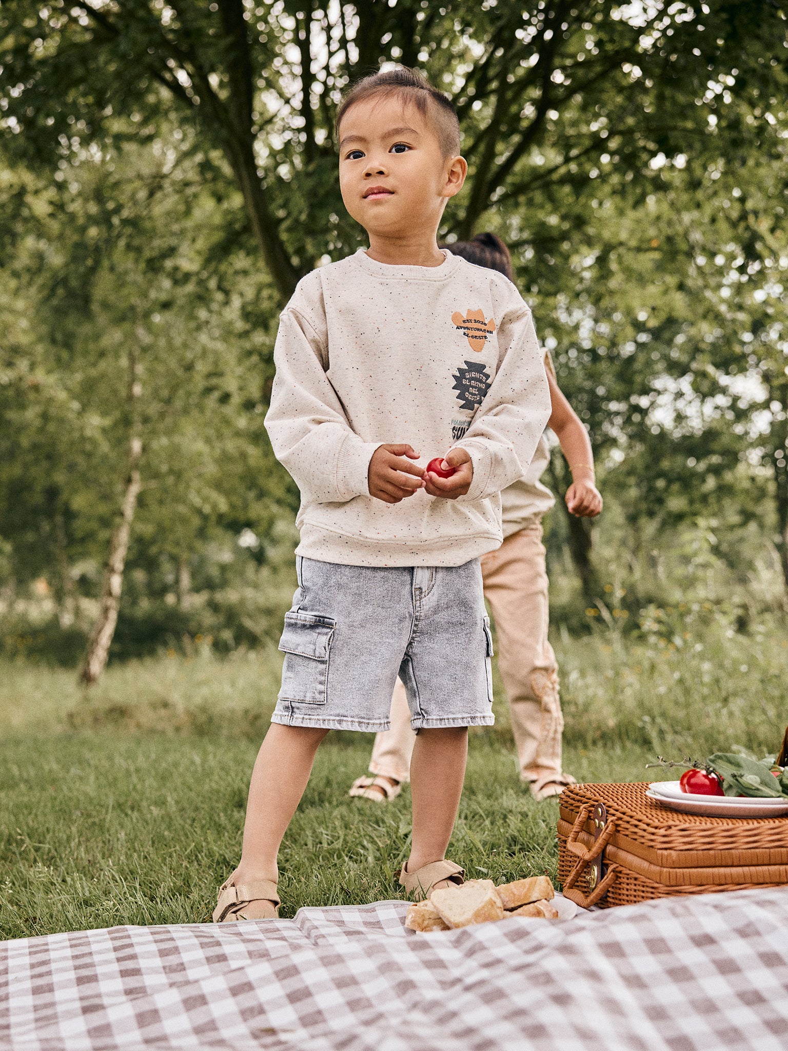 Daily Seven Sweatshirt mit Abzeichen - Sandshell