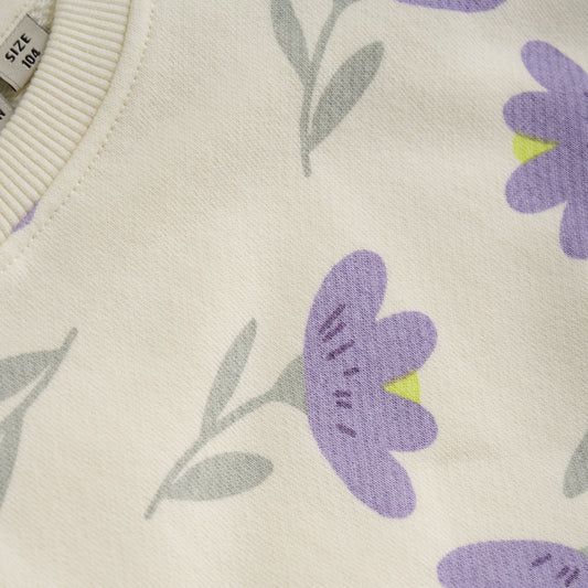 Daily Seven "Sweatshirt Flowers" - Off White