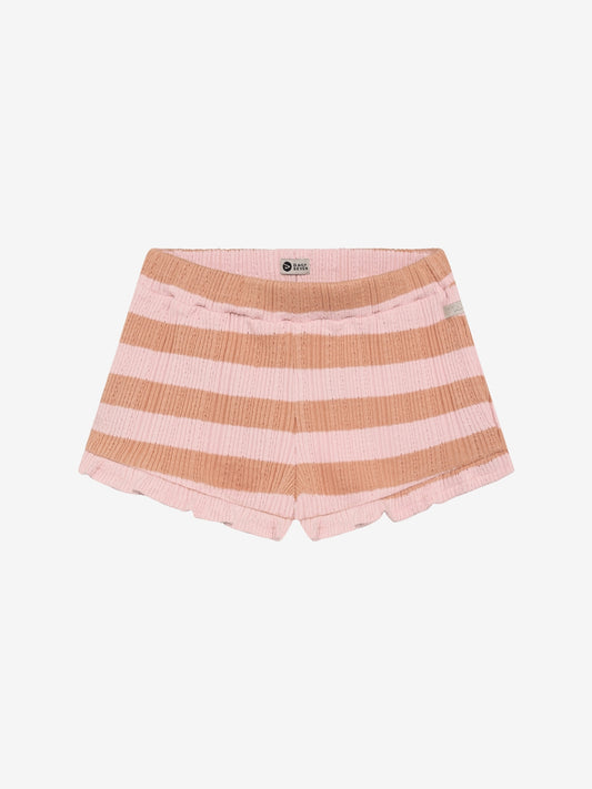 Daily Seven Strick Shorts - gestreift Silver Pink