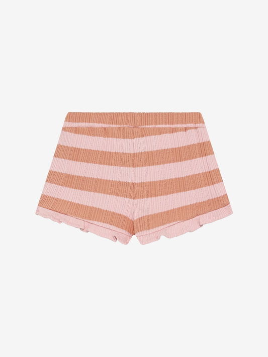 Daily Seven Strick Shorts - gestreift Silver Pink