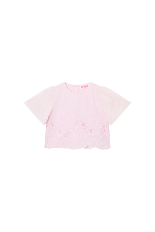 Someone Tunika mit Lochstickerei - Soft Pink