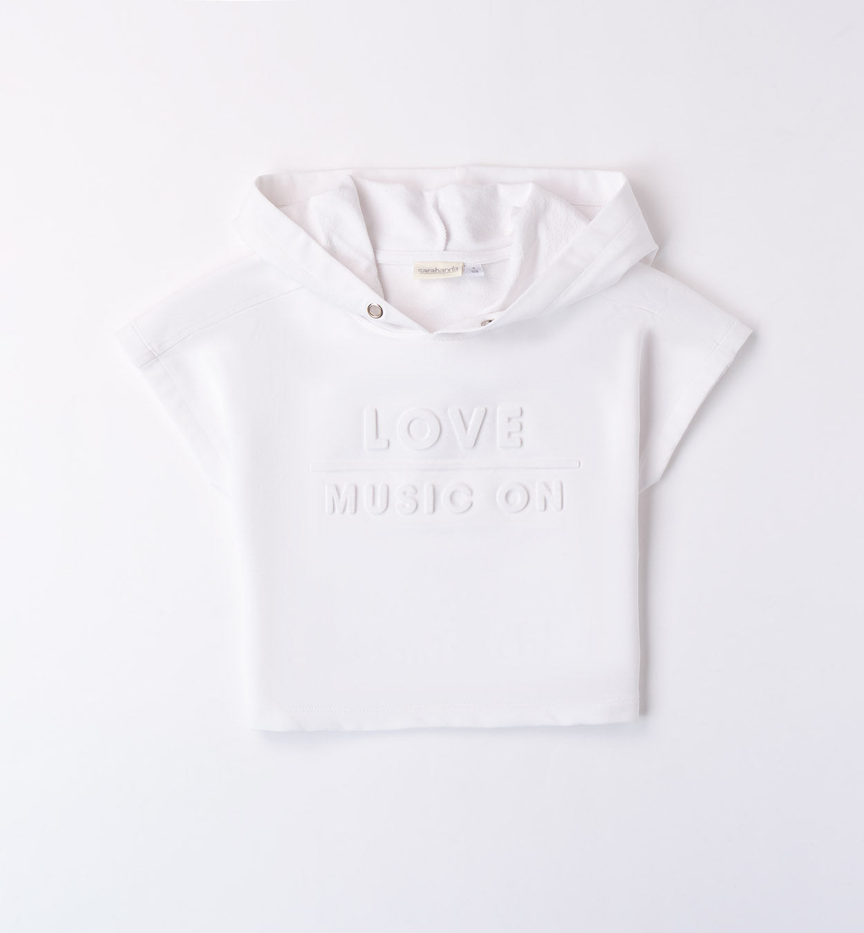 Sarabanda "Shirt" mit Kapuze und Aufdruck Love Music On - Weiss