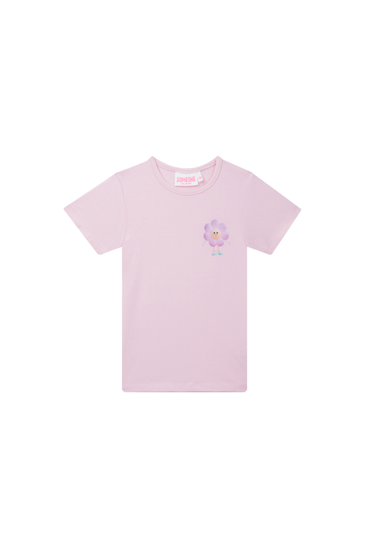 Someone "T-Shirt Becca" mit süßem Rückenprint (Regenbogen) - Rosa