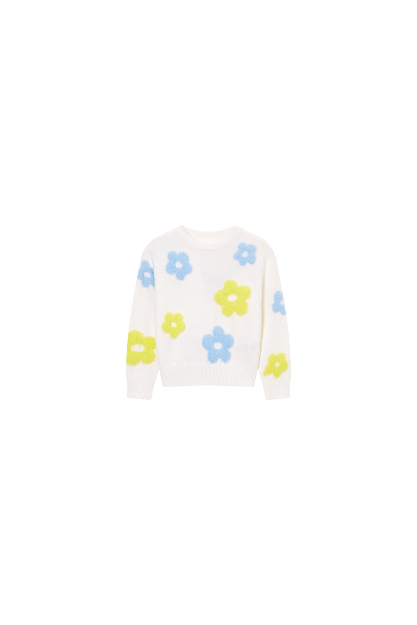 Someone "Pullover" mit Blumenbeflockung - Ecru