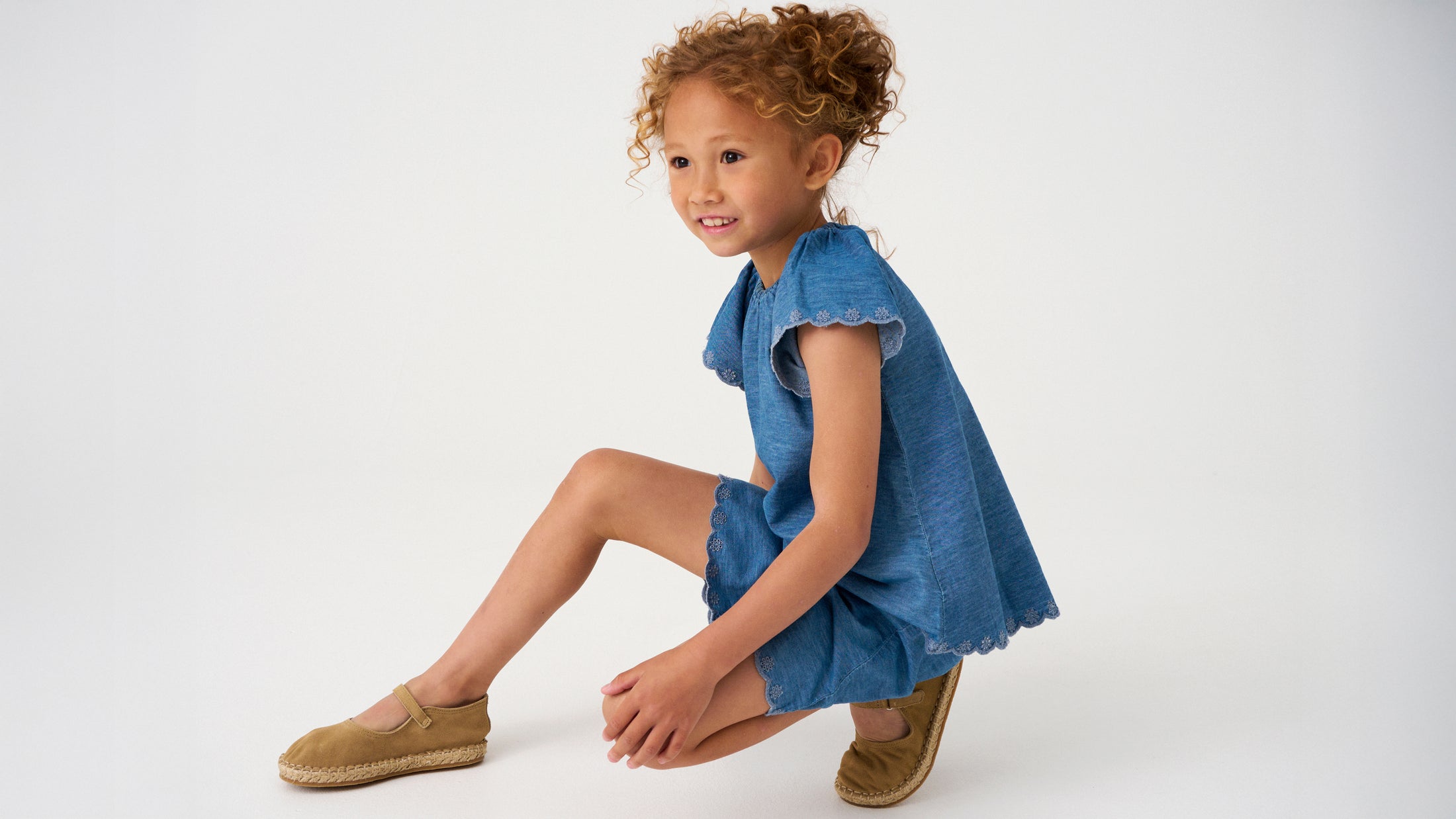 Minymo Tunika mit Stickerei - Faded Denim