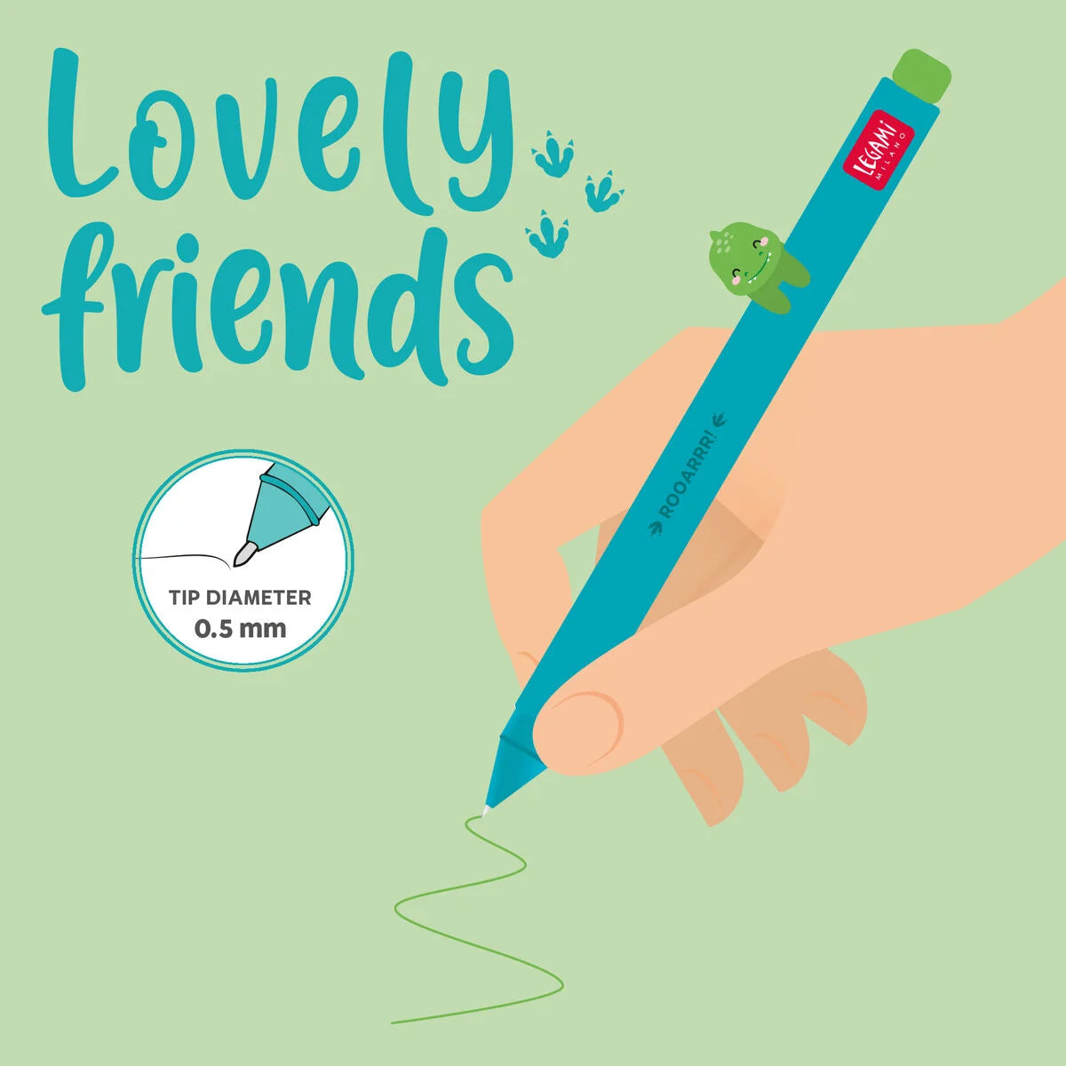 Gelstift mit Deko-Tierchen Dino „Rooarrr“ - Lovely Friends