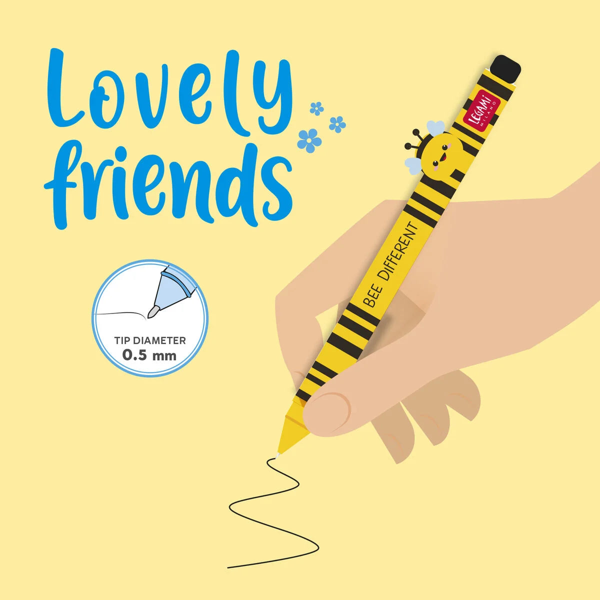 Gelstift mit Deko-Tierchen Bee „Bee Different“ - Lovely Friends