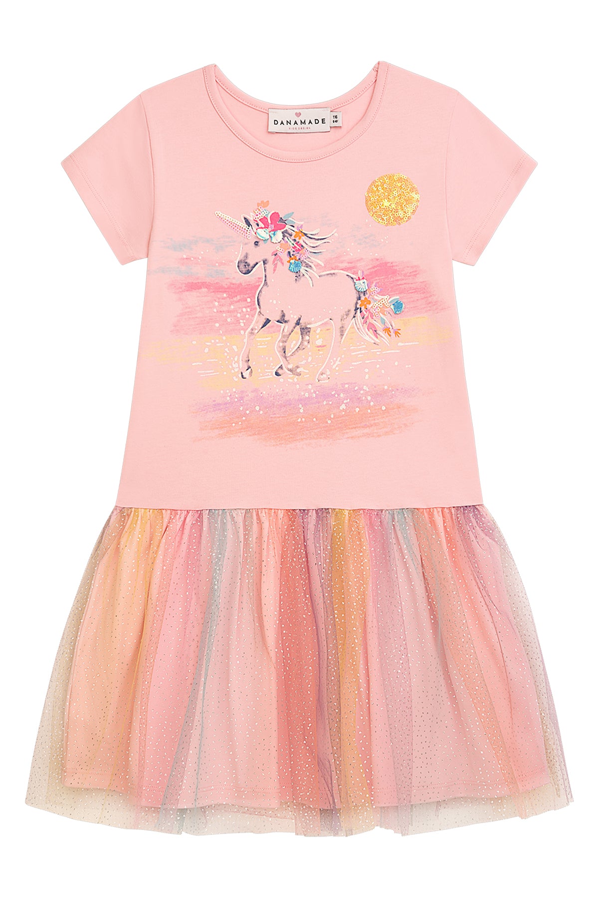 Danamade Kleid Jana mit Tüll und Druck - Rose