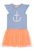 Bild in Galerie-Betrachter laden, Danamade Kleid Sarah im Maritim Style mit Tüll - Neon Coral
