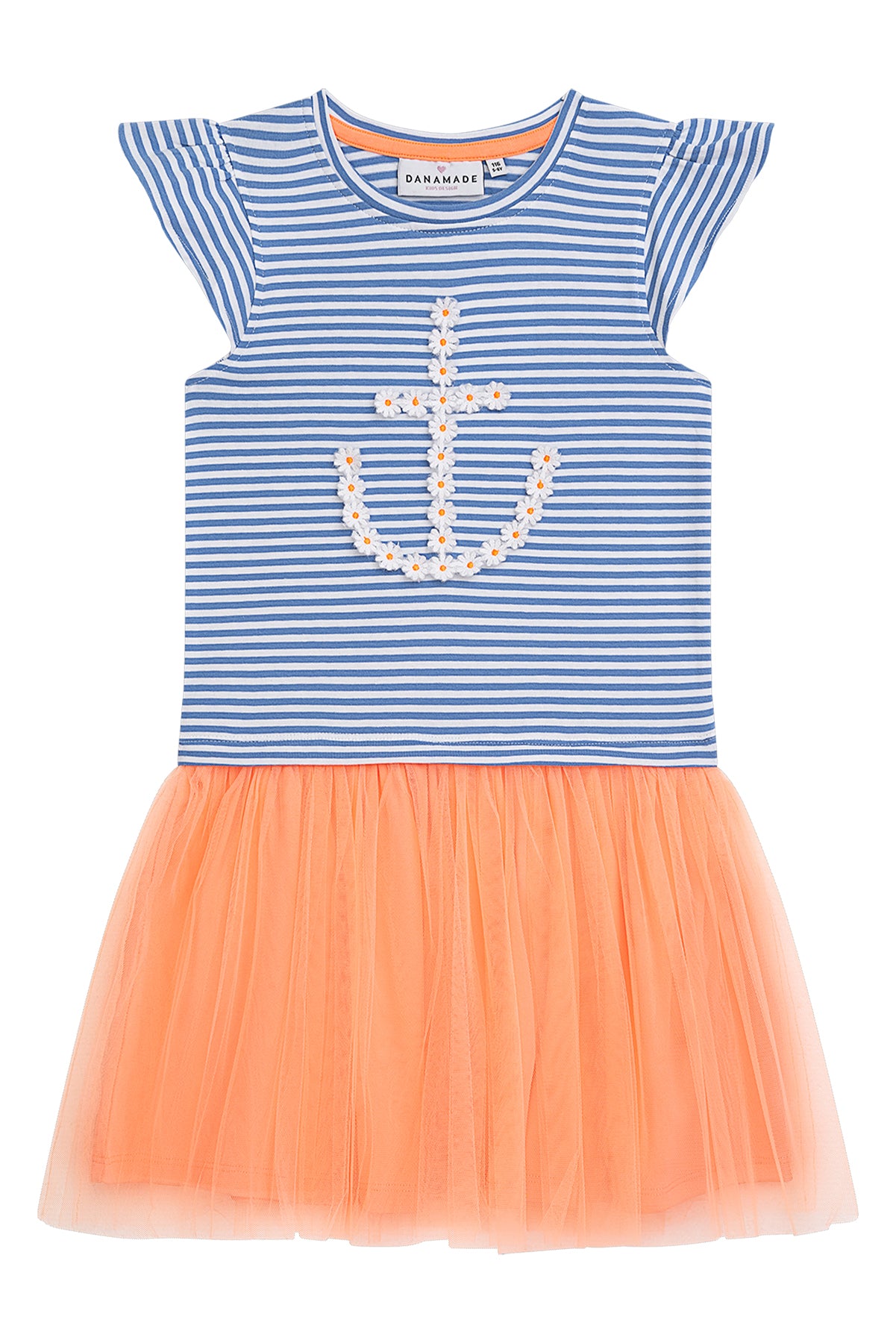 Danamade Kleid Sarah im Maritim Style mit Tüll - Neon Coral