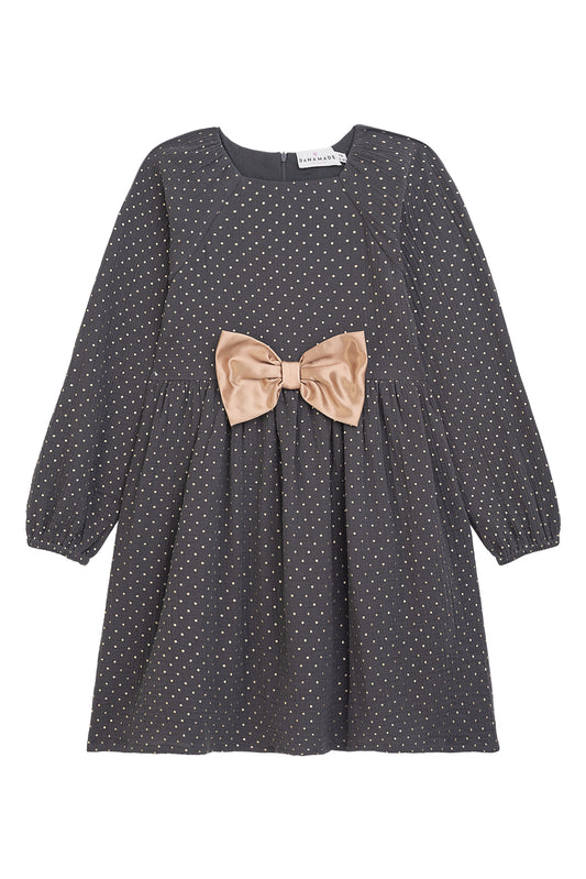 Danamade Kleid mit großer Schleife - Antracite
