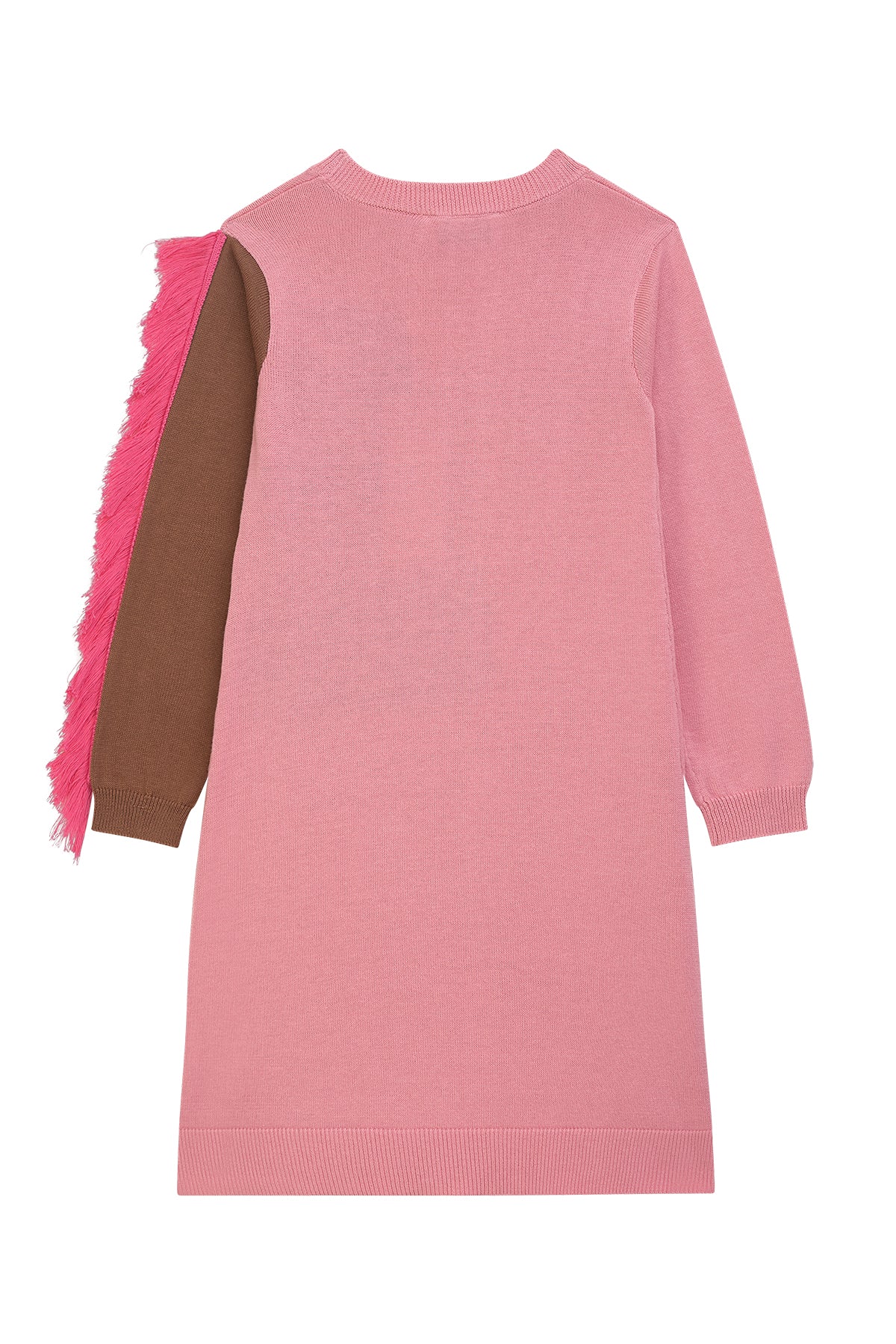 Danamde Kleid langarm mit Pferdekopf und Fransen - Dusty Pink
