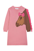 Bild in Galerie-Betrachter laden, Danamde Kleid langarm mit Pferdekopf und Fransen - Dusty Pink
