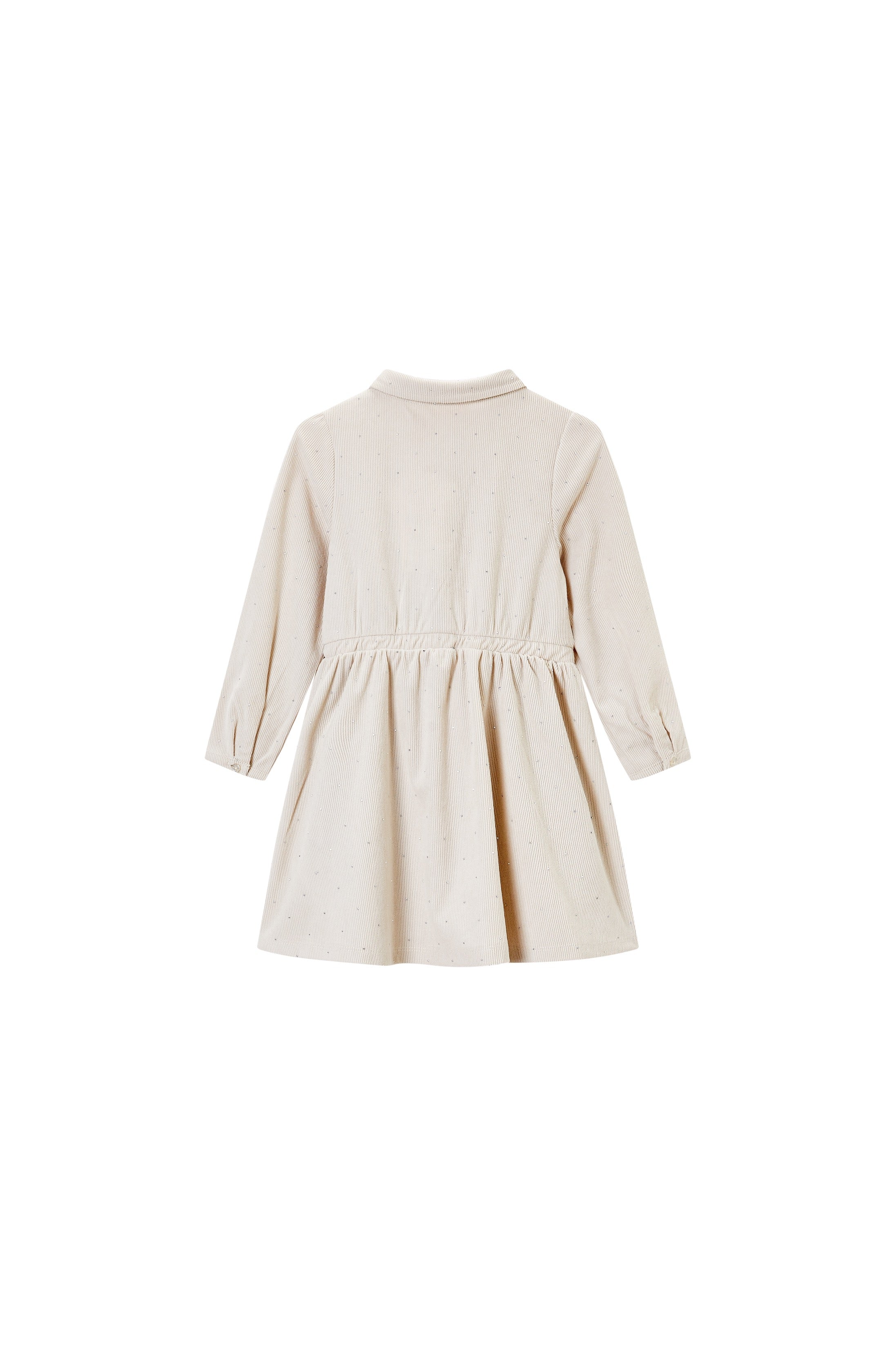 Someone "Kleid aus weichem Babycord" mit Glitzer - Ecru