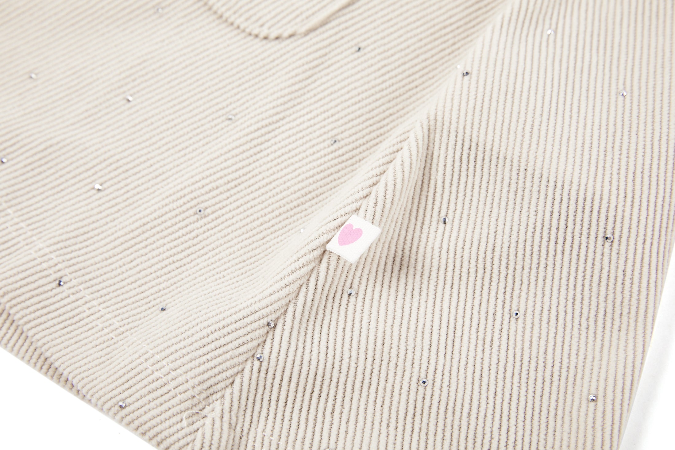 Someone "Kleid aus weichem Babycord" mit Glitzer - Ecru