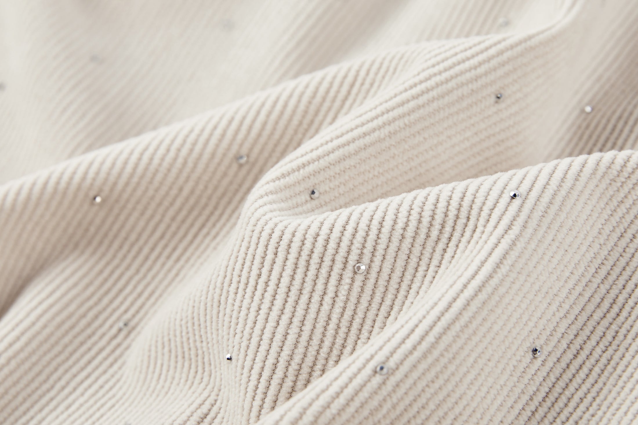 Someone "Kleid aus weichem Babycord" mit Glitzer - Ecru