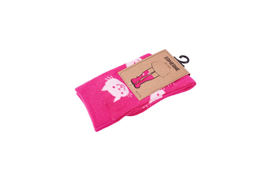 Someone "Socken" mit Kätzchen - Dark Pink