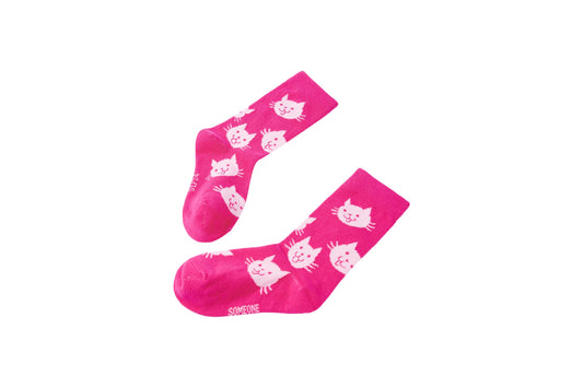 Someone "Socken" mit Kätzchen - Dark Pink