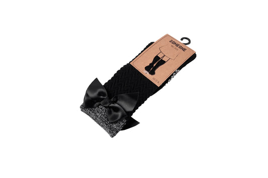 Someone "Socken" mit Schleife und Glitzer - Black