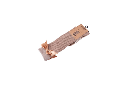 Someone "Socken" mit Schleife und Glitzer - Medium Taupe