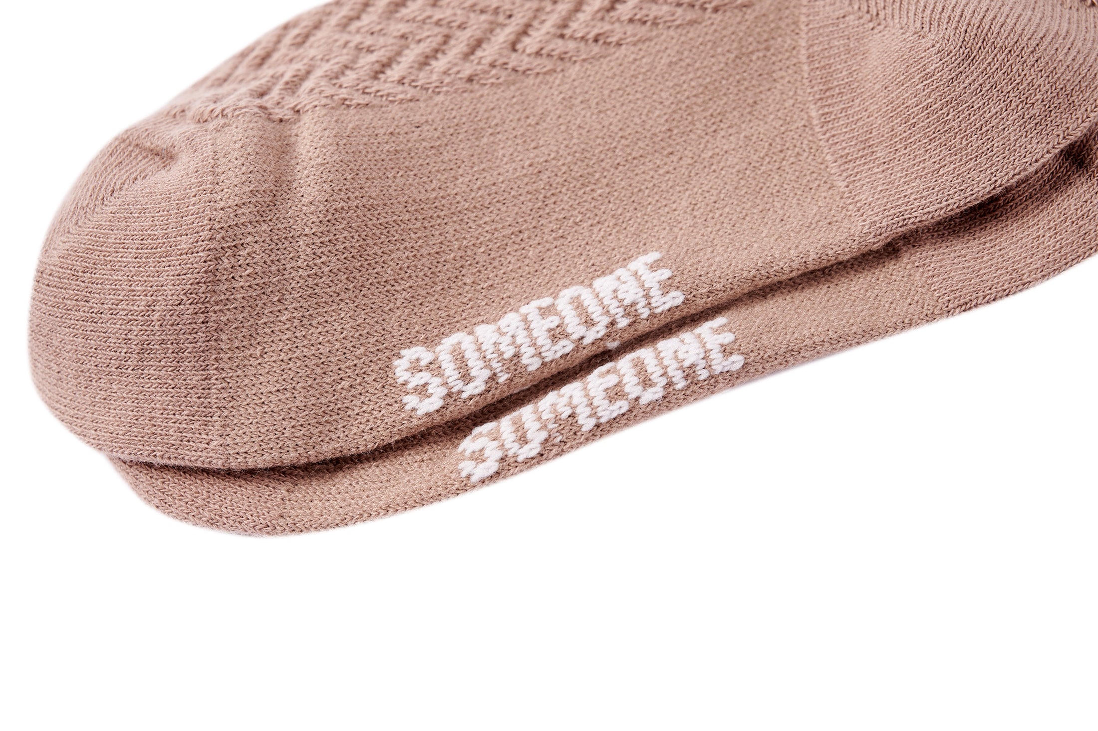 Someone "Socken" mit Schleife und Glitzer - Medium Taupe
