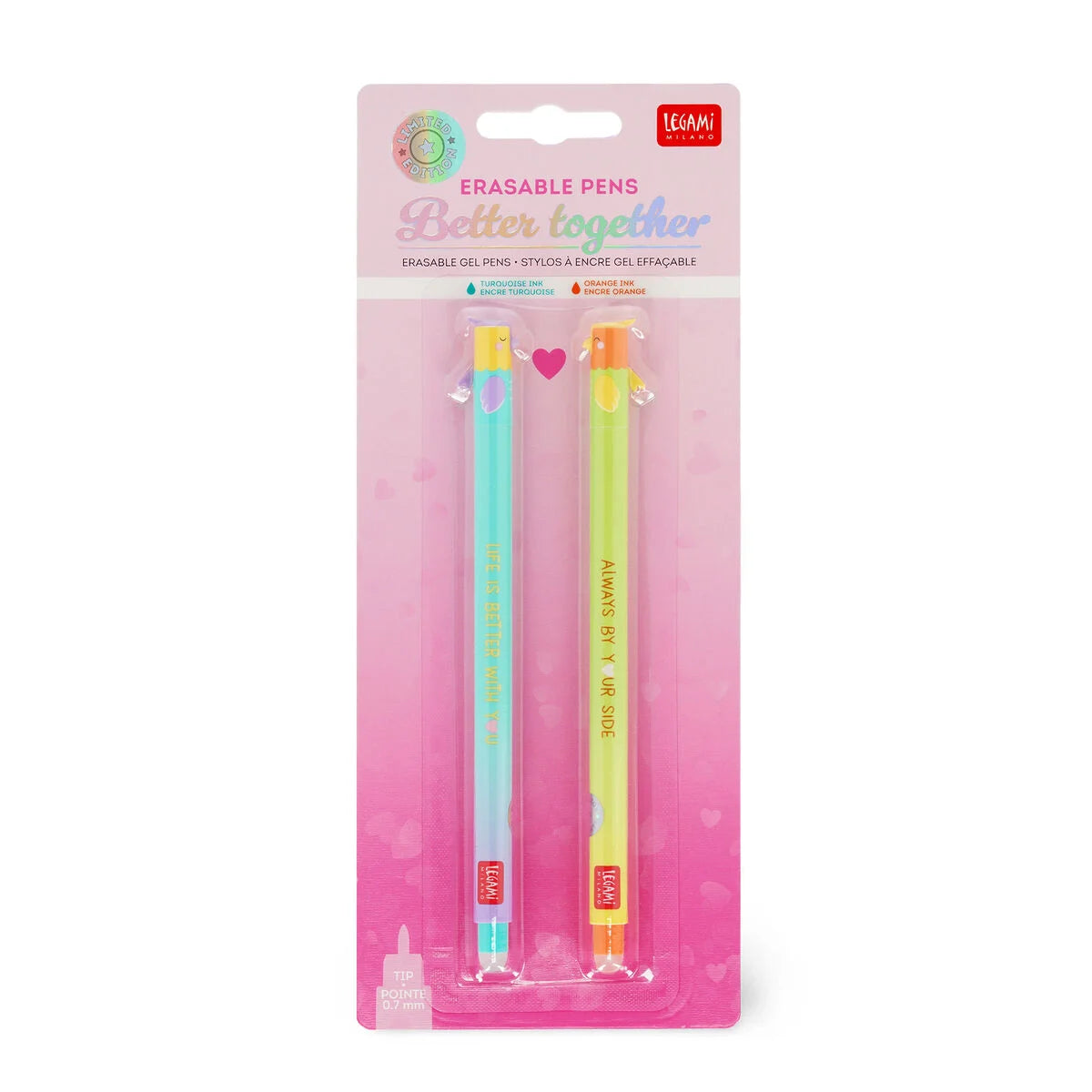 Legami Set mit 2 Löschbaren Gelstiften - Better Together - Erasable Pen