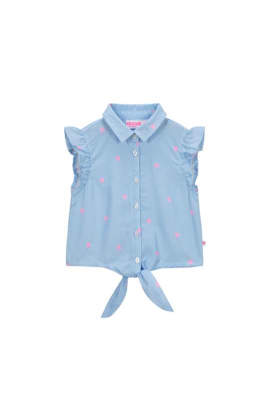 Someone Bluse mit Bindeknoten - Ecru