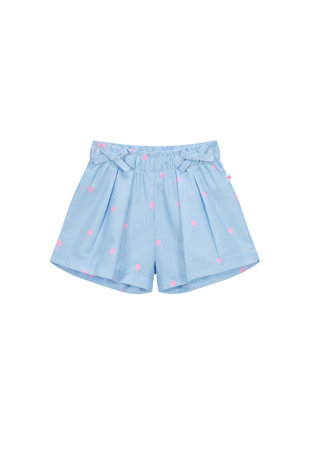 Someone Shorts mit Schleifchen und Palmen Print - Ecru