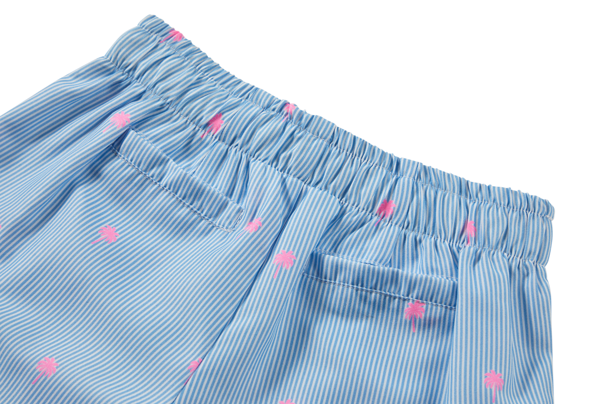 Someone Shorts mit Schleifchen und Palmen Print - Ecru