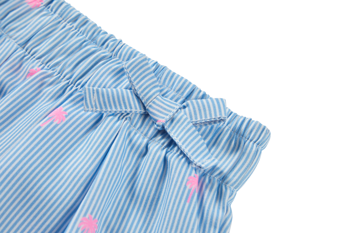 Someone Shorts mit Schleifchen und Palmen Print - Ecru
