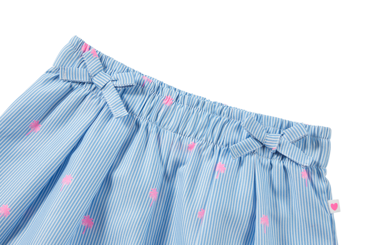 Someone Shorts mit Schleifchen und Palmen Print - Ecru