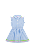 Bild in Galerie-Betrachter laden, Someone Kleid mit Rüschenärmel und Applikation - Medium Blue
