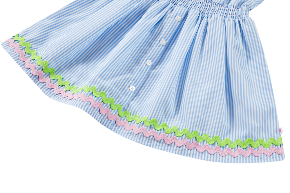 Someone Kleid mit Rüschenärmel und Applikation - Medium Blue