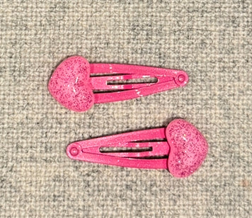 Milk & Soda Haarspangen Herz mit Glimmer "Pink"