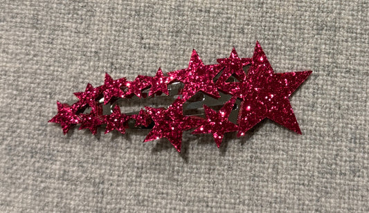 Milk & Soda Haarspange Groß mit Glitzer-Sternen "Pink"