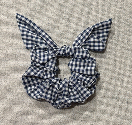 Milk & Soda Scrunchie mit Schleife "Blau kariert"