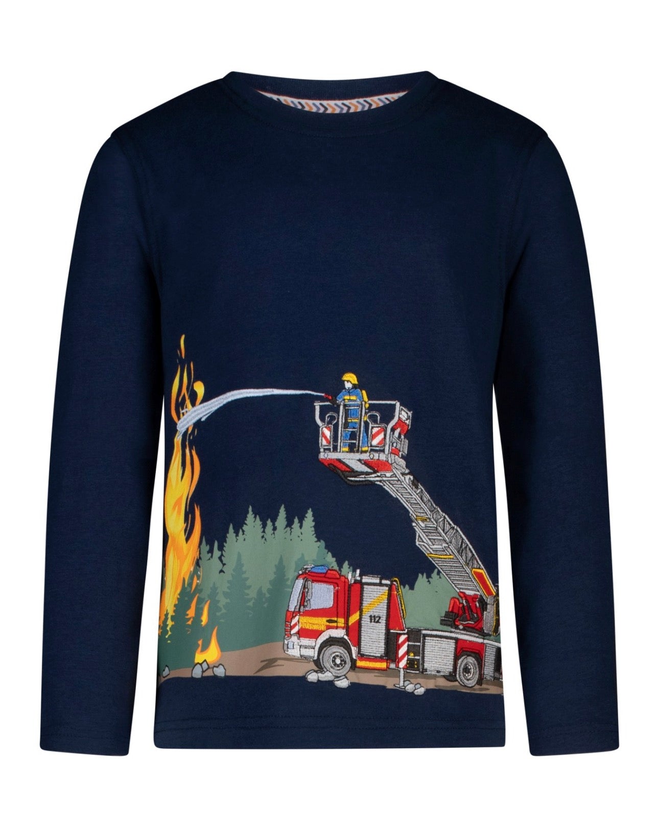 Salt & Pepper T-Shirt langarm mit Stick-Applikation - Dark Blue
