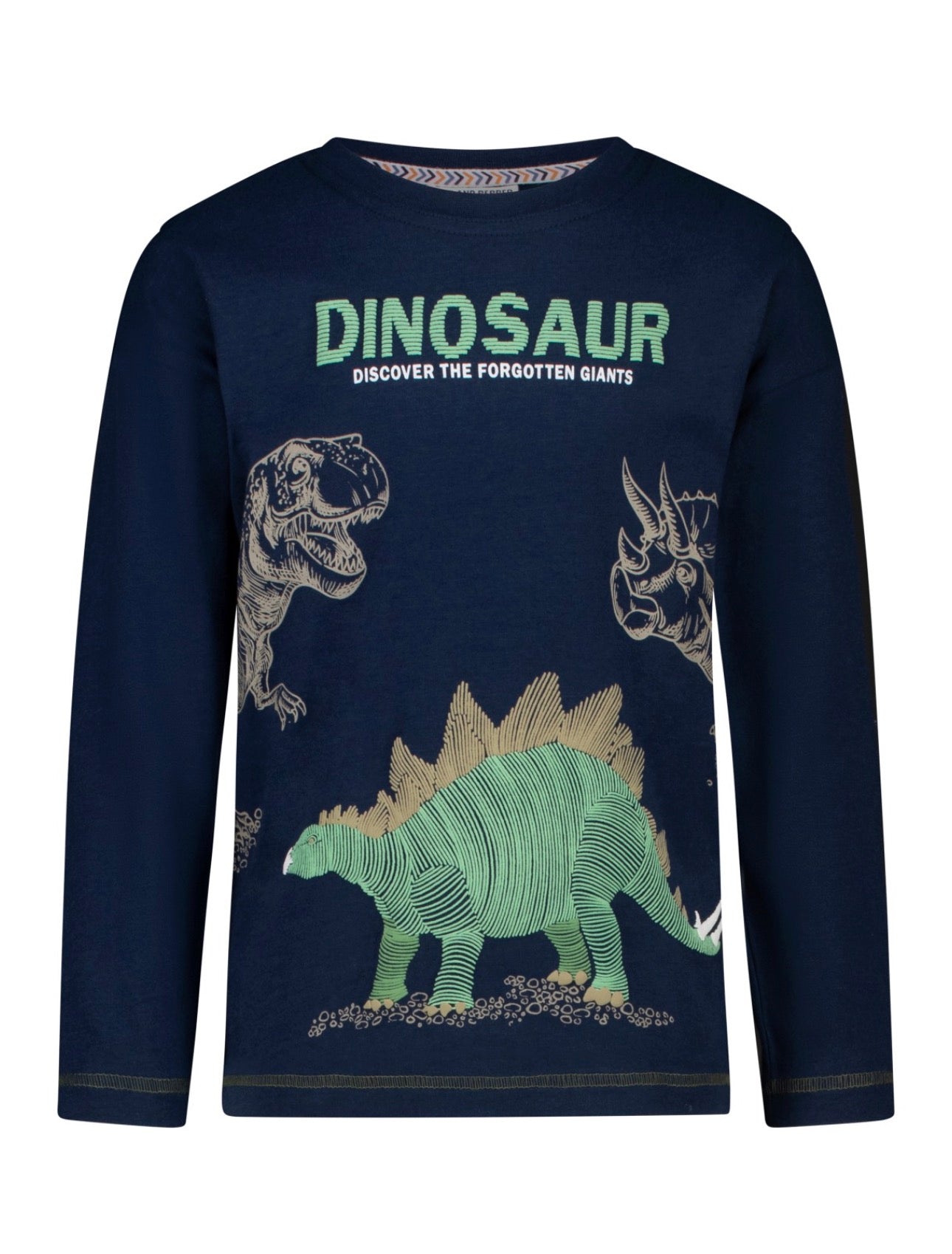 Salt & Pepper T-Shirt langarm mit 3D Dino Druck - Dark Blue