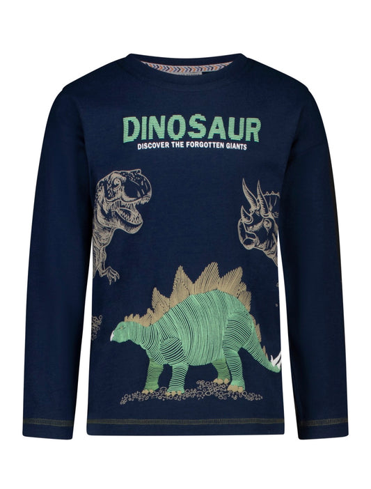 Salt & Pepper T-Shirt langarm mit 3D Dino Druck - Dark Blue