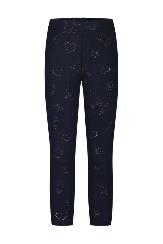 Salt & Pepper Thermo Leggings mit glitzerndem Print - Dark Blue