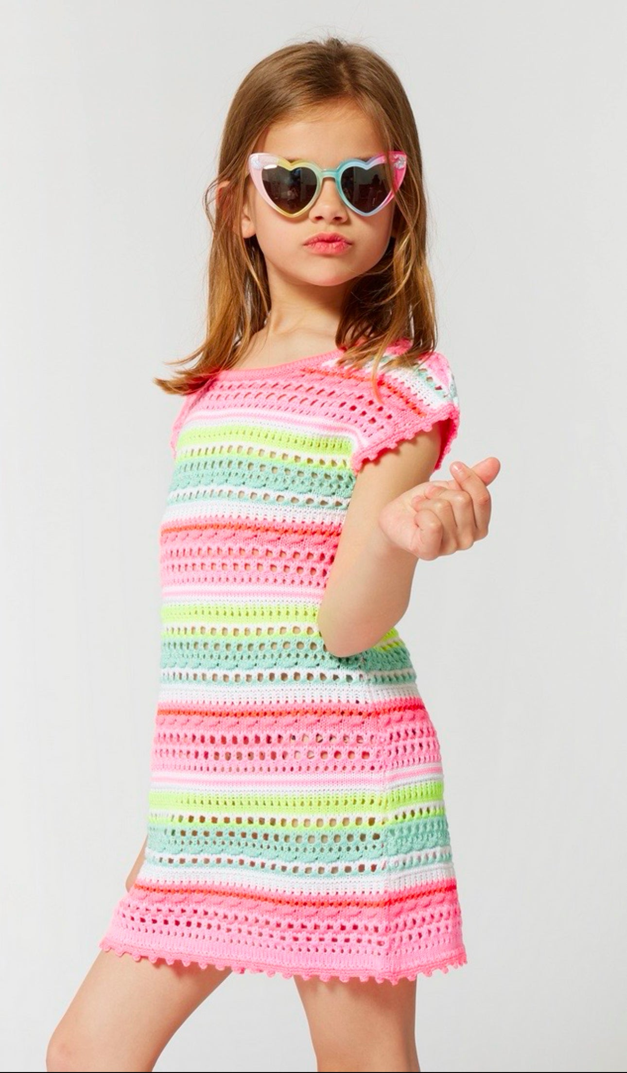 Billieblush Strickkleid, gestreift - Bunt