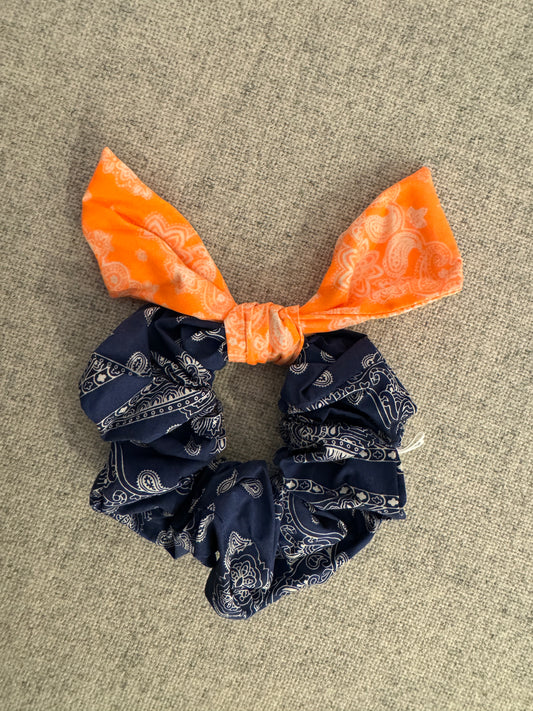 Milk & Soda Scrunchie mit Schleife "blau/orange"