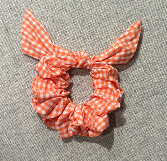 Milk & Soda Scrunchie mit Schleife "Orange kariert"