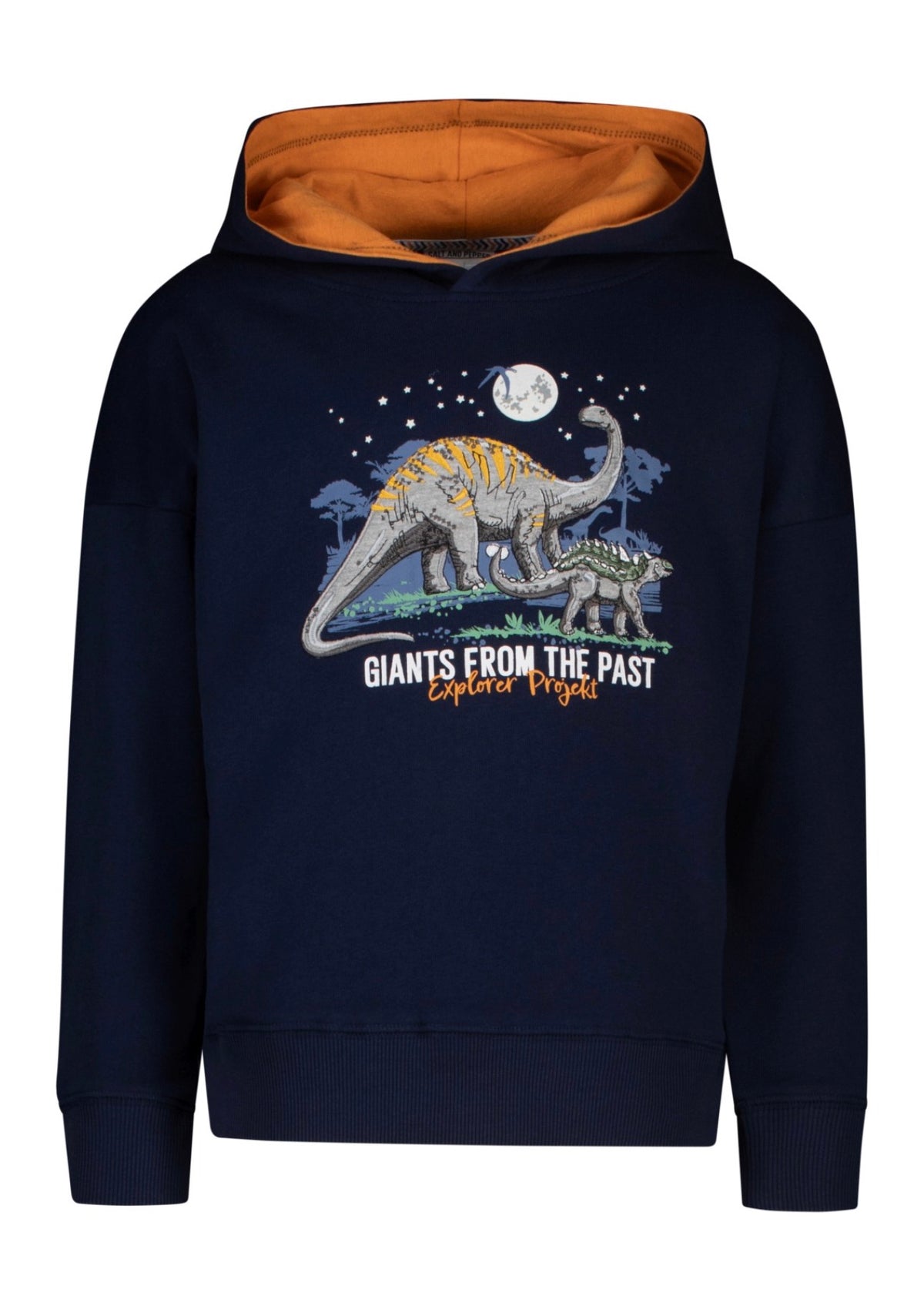Salt & Pepper Sweatshirt mit Kapuze und Stick Applikation - Dark Blue