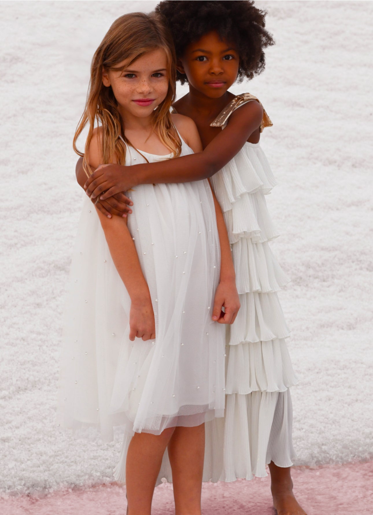 Billieblush Kleid "Weiß mit Glitzersteinchen"